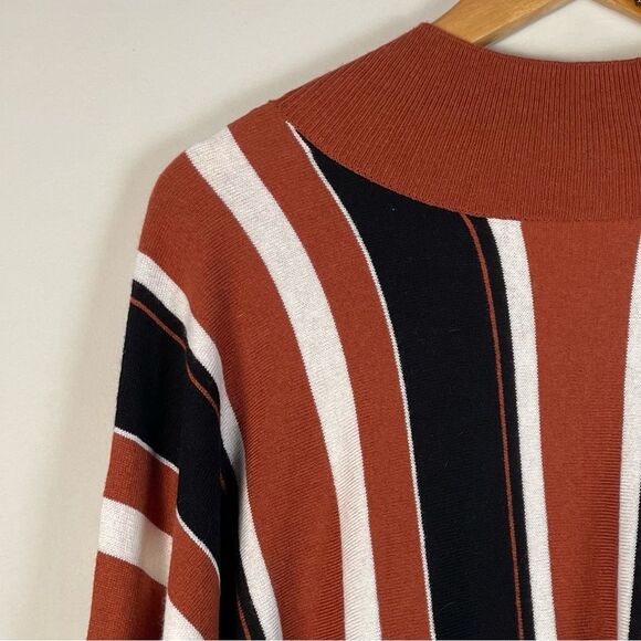 Leith Mock‎ Neck Striped Sweater Cotton Blend Long Sleeve Size 2X NEW - Picture 11 of 13